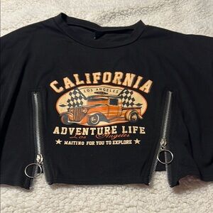 SHEIN Black Adventure Graphic Short Sleeve Tee